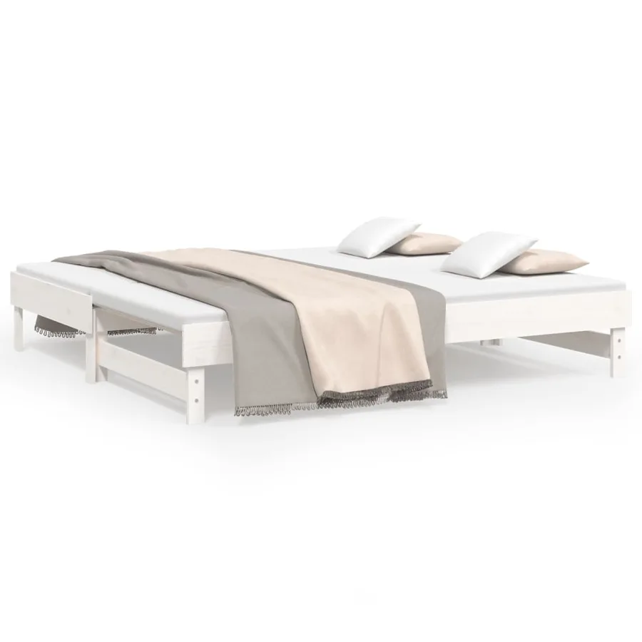 Lit coulissant sans matelas blanc 2x(90x190) cm - 2
