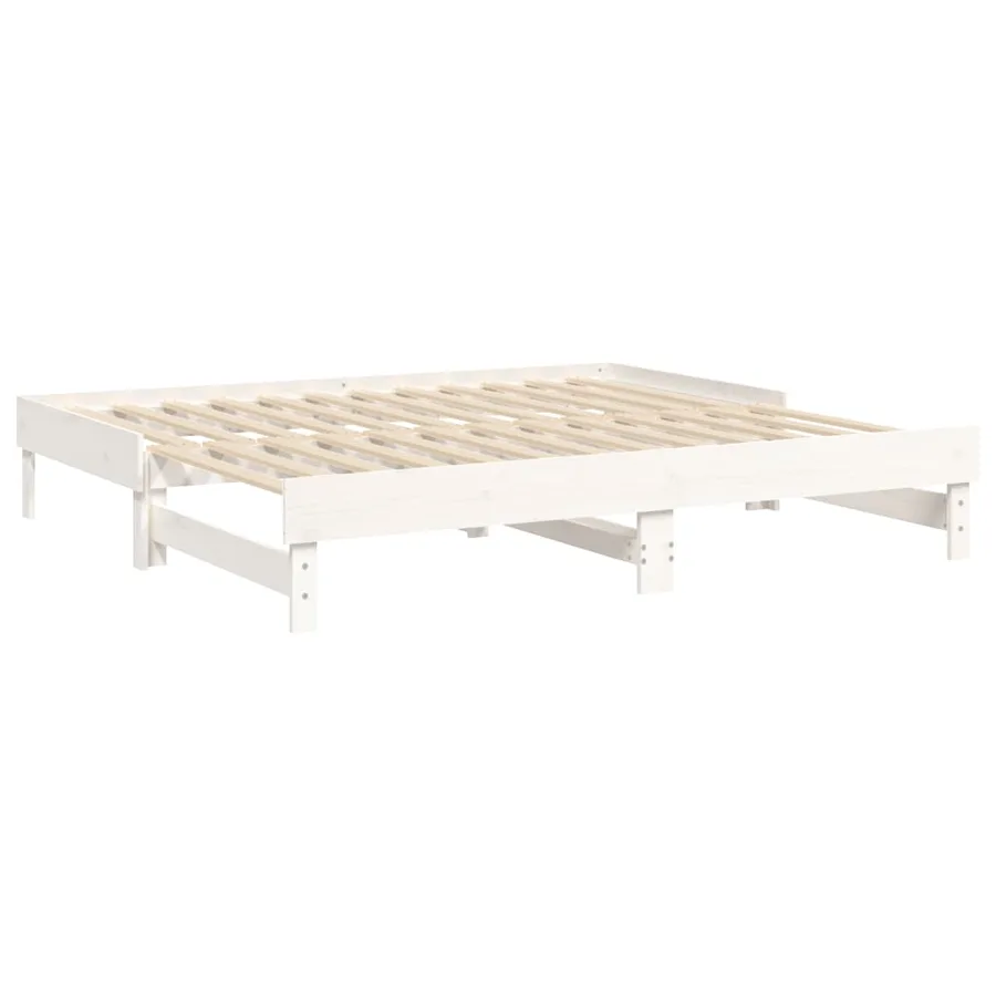 Lit coulissant sans matelas blanc 2x(90x190) cm - 7