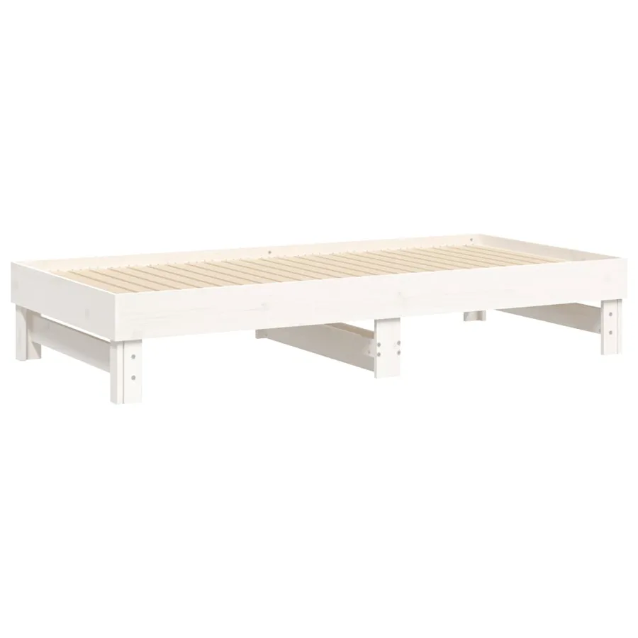 Lit coulissant sans matelas blanc 2x(90x190) cm - 8