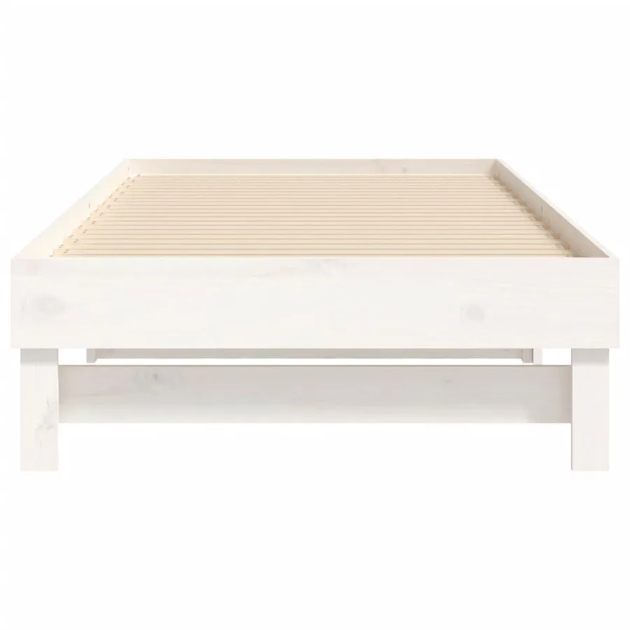 Lit coulissant sans matelas blanc 2x(90x190) cm - 9