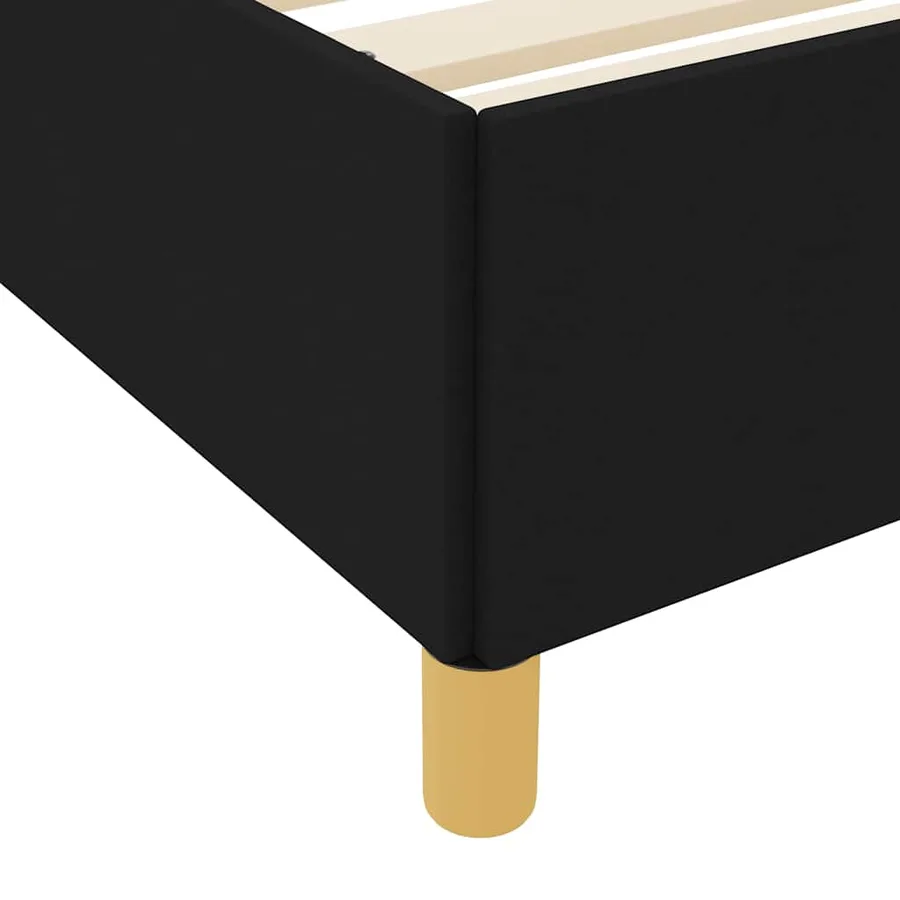Cadre de lit avec matelas Noir 80 x 200 cm tissu - 10