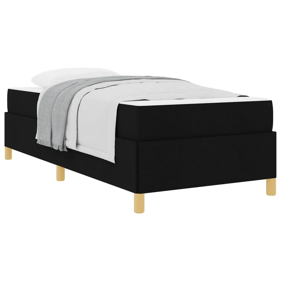 Cadre de lit avec matelas Noir 80 x 200 cm tissu - 2