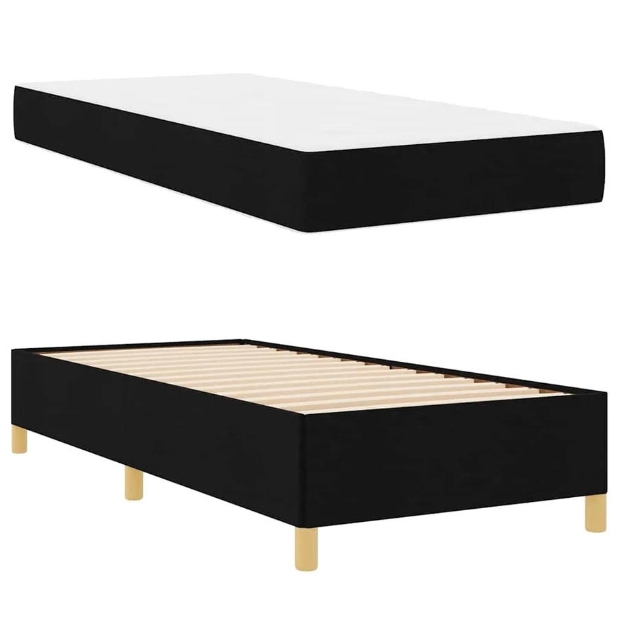 Cadre de lit avec matelas Noir 80 x 200 cm tissu - 6