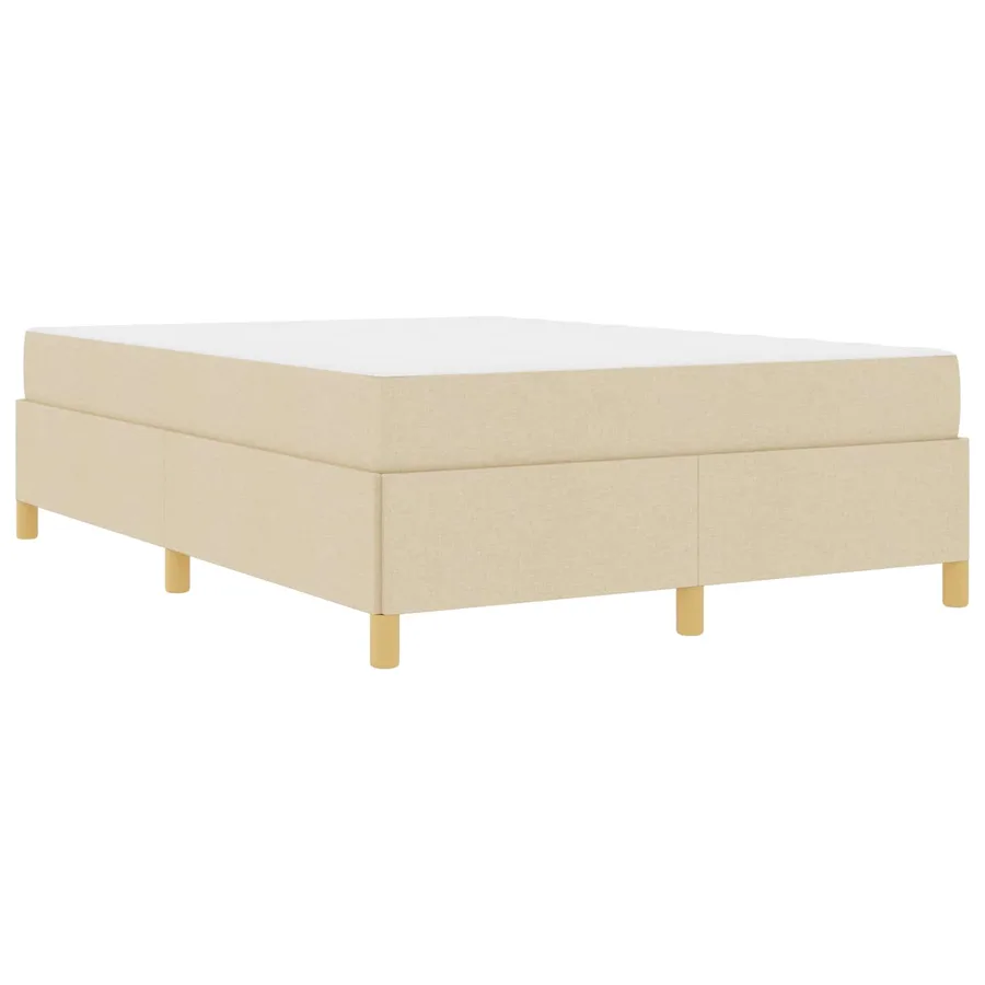 Cadre de lit avec matelas Crème 140 x 190 cm tissu - 4