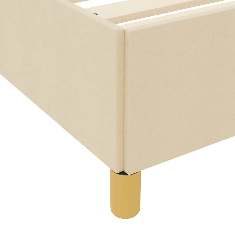 Cadre de lit avec matelas Crème 140 x 190 cm tissu - 8
