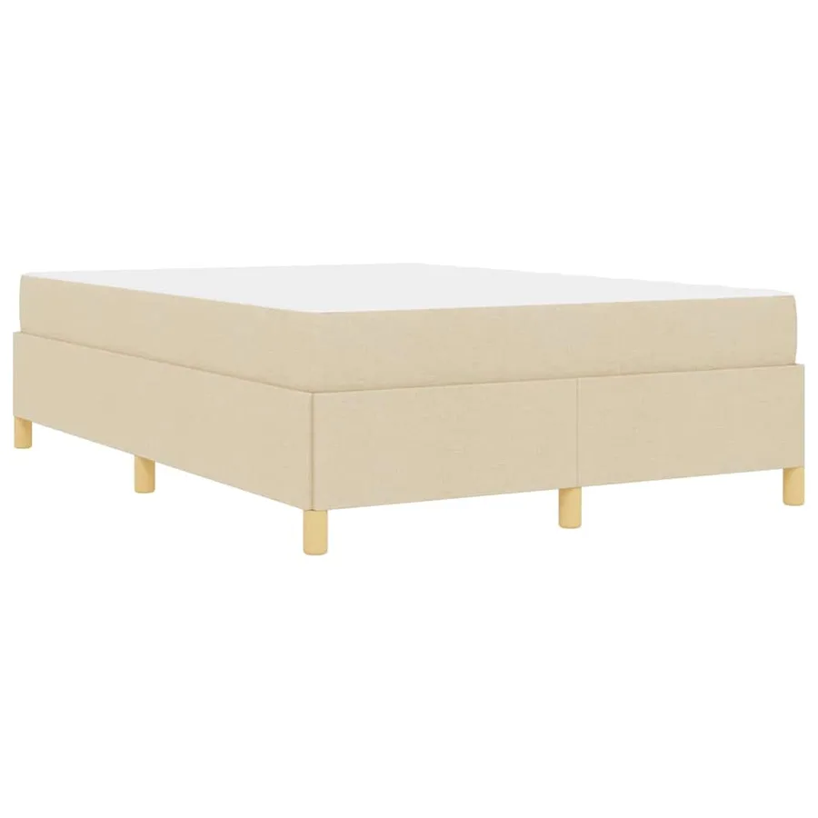 Cadre de lit avec matelas Crème 140 x 190 cm tissu - 9