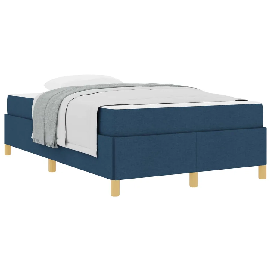 Cadre de lit avec matelas Bleu 120 x 190 cm tissu - 2