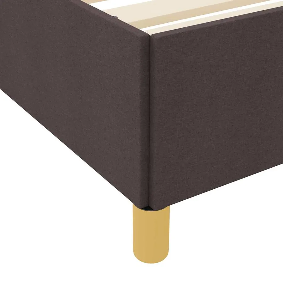Cadre de lit avec matelas Marron foncé 180 x 200 cm tissu - 10
