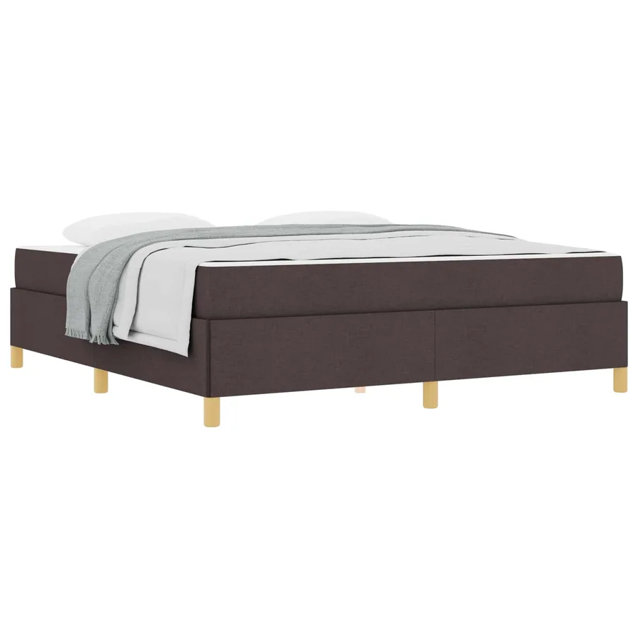 Cadre de lit avec matelas Marron foncé 180 x 200 cm tissu - 2