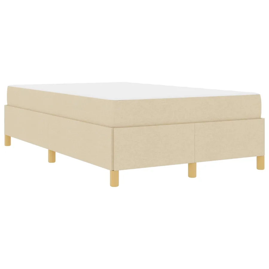 Cadre de lit avec matelas Crème 120 x 200 cm tissu - 4