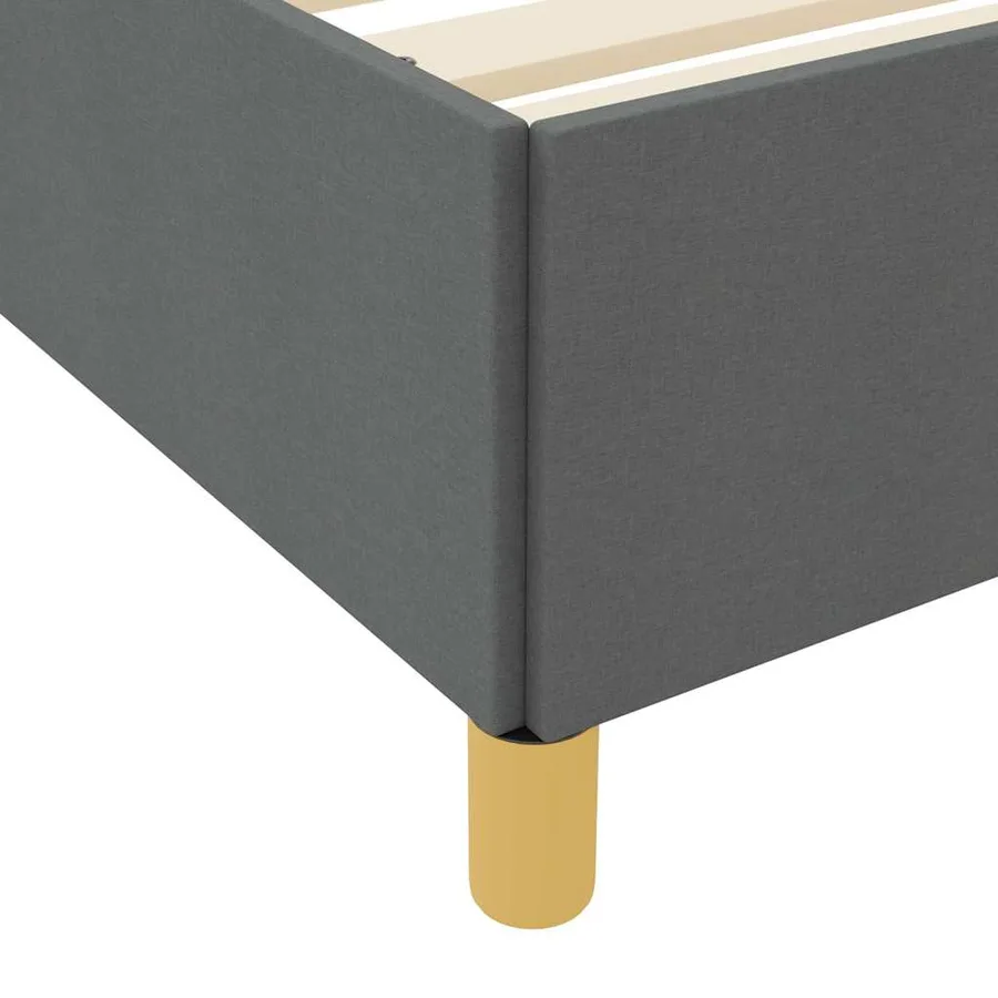 Cadre de lit avec matelas Gris foncé 90 x 200 cm tissu - 8