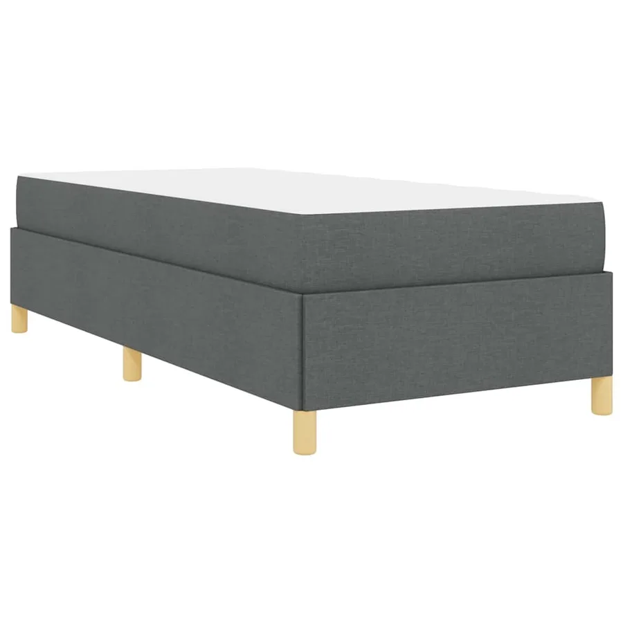 Cadre de lit avec matelas Gris foncé 90 x 200 cm tissu - 9