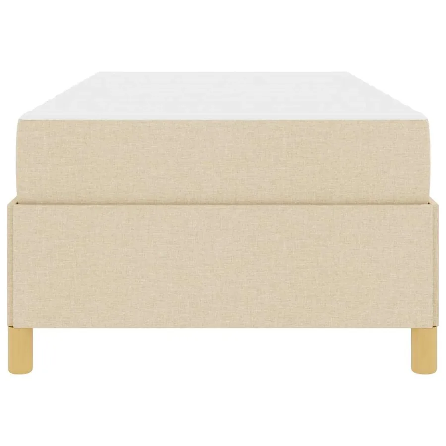 Cadre de lit avec matelas Crème 90 x 200 cm tissu - 7
