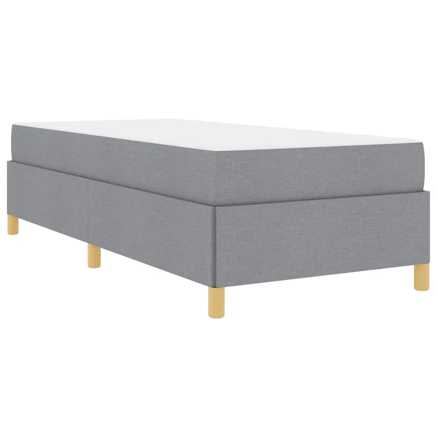 Cadre de lit avec matelas Gris clair 100 x 200 cm tissu - 4