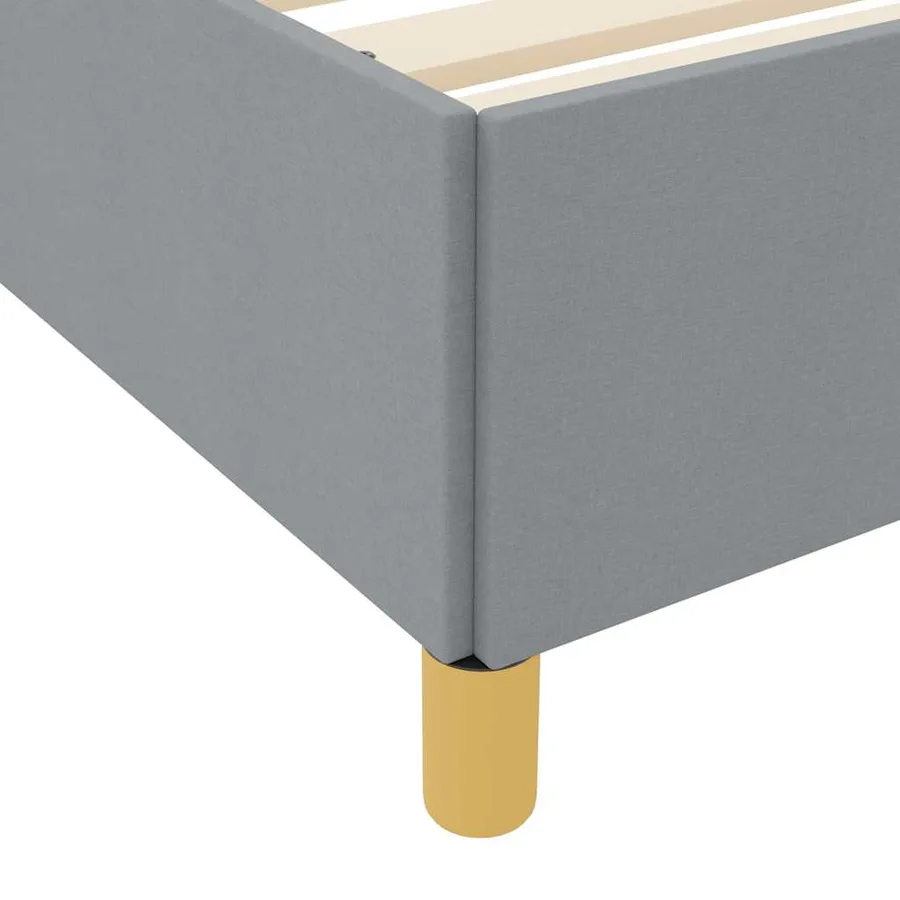 Cadre de lit avec matelas Gris clair 100 x 200 cm tissu - 8