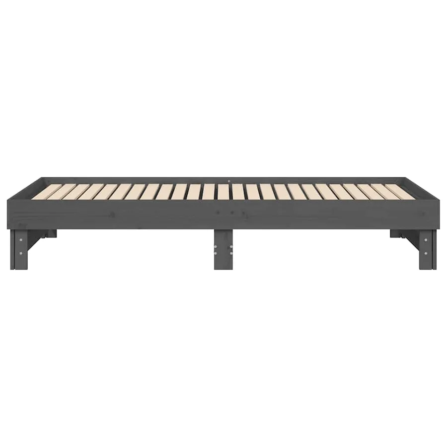 Lit coulissant sans matelas gris 2x(80x200)cm - 10