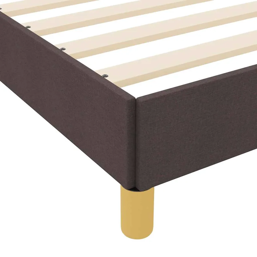 Lit à ressorts avec matelas Marron foncé 140 x 190 cm tissu - 10