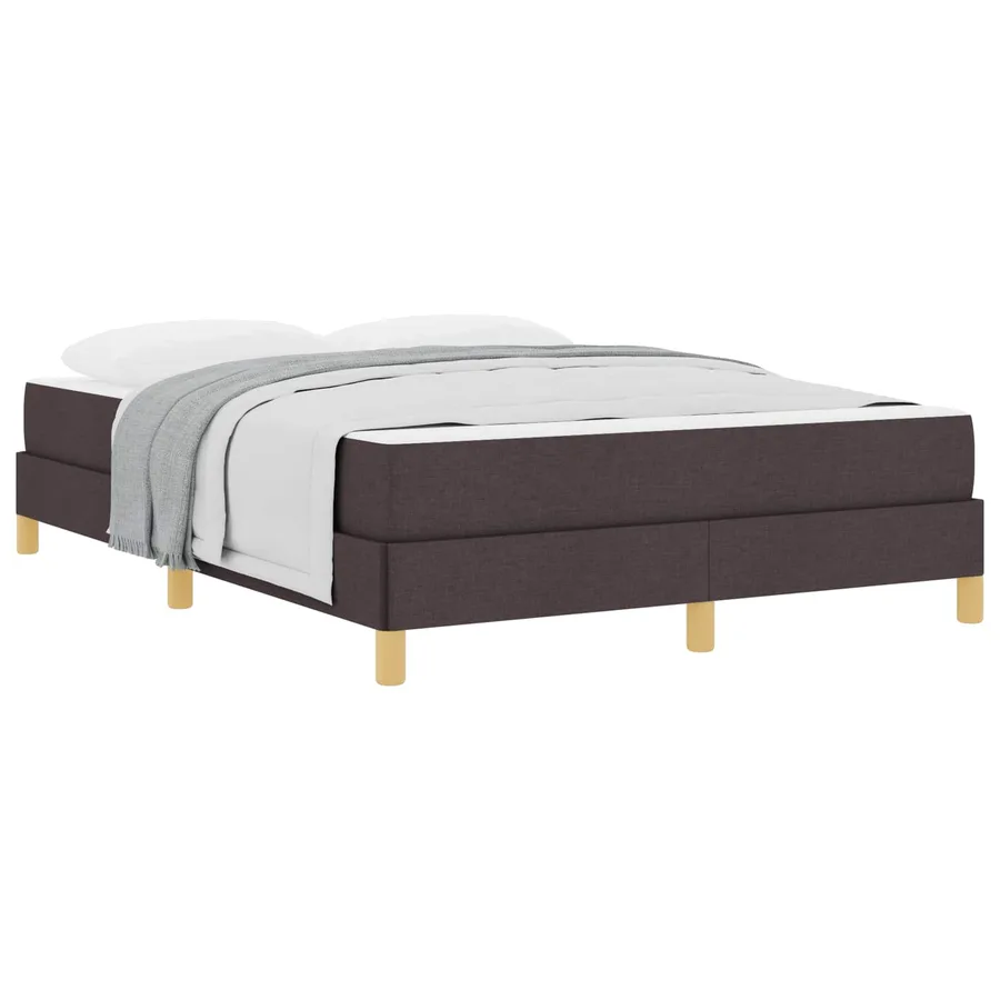 Lit à ressorts avec matelas Marron foncé 140 x 190 cm tissu - 2