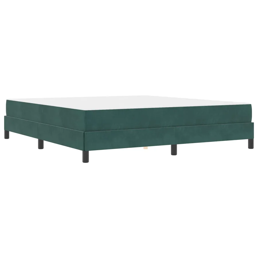Lit à ressorts avec matelas Vert foncé 180 x 200 cm tissu - 4