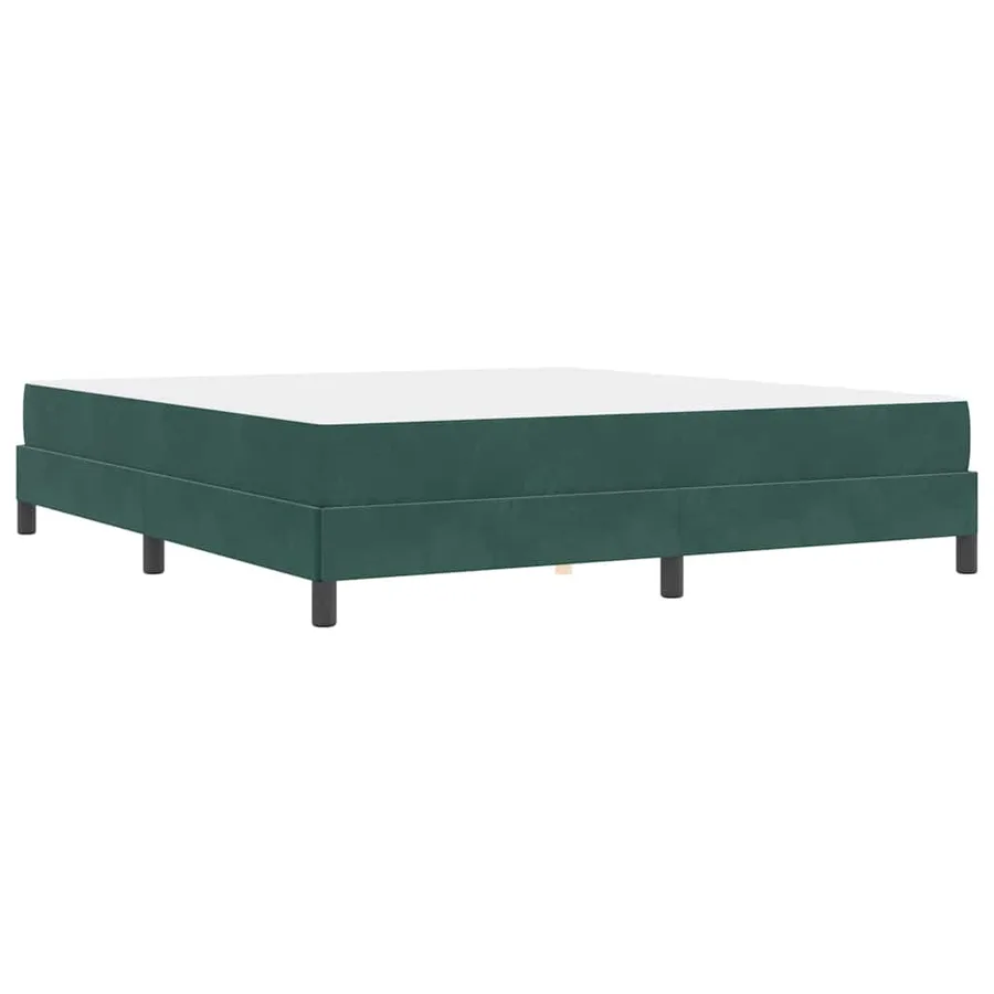 Lit à ressorts avec matelas Vert foncé 180 x 200 cm tissu - 9