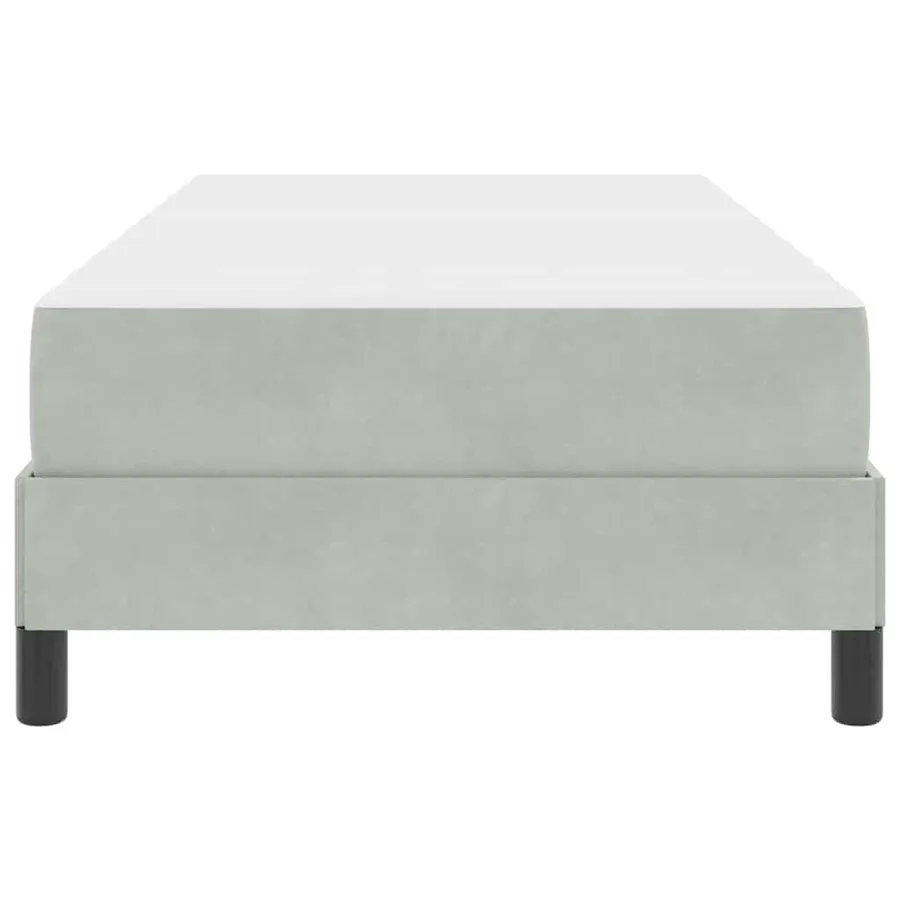 Lit à ressorts avec matelas Gris clair 80 x 210 cm tissu - 5