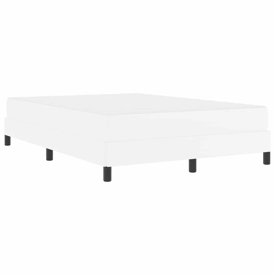 Cadre de lit avec matelas Blanc pur 140 x 200 cm tissu - 4