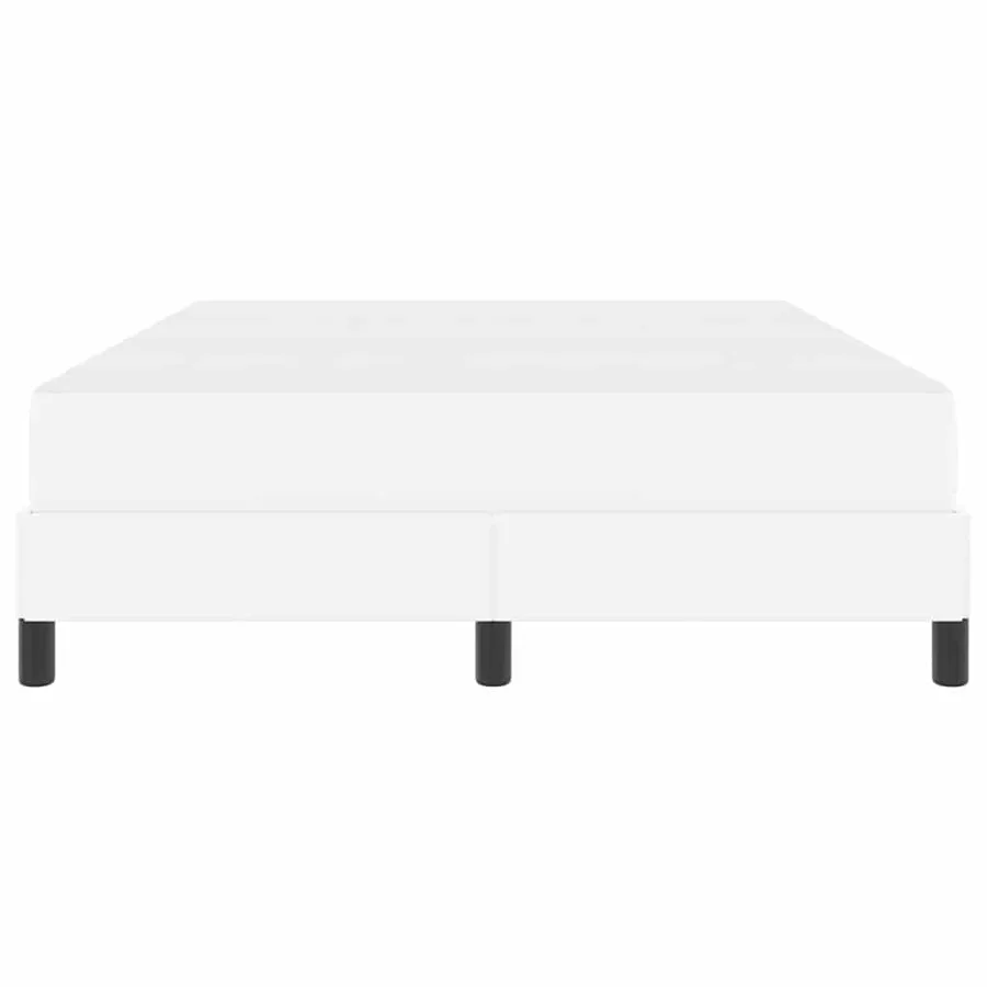 Cadre de lit avec matelas Blanc pur 140 x 200 cm tissu - 7