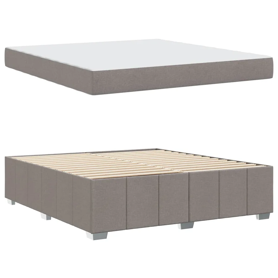 Cadre de lit avec matelas Taupe 180 x 200 cm tissu - 5