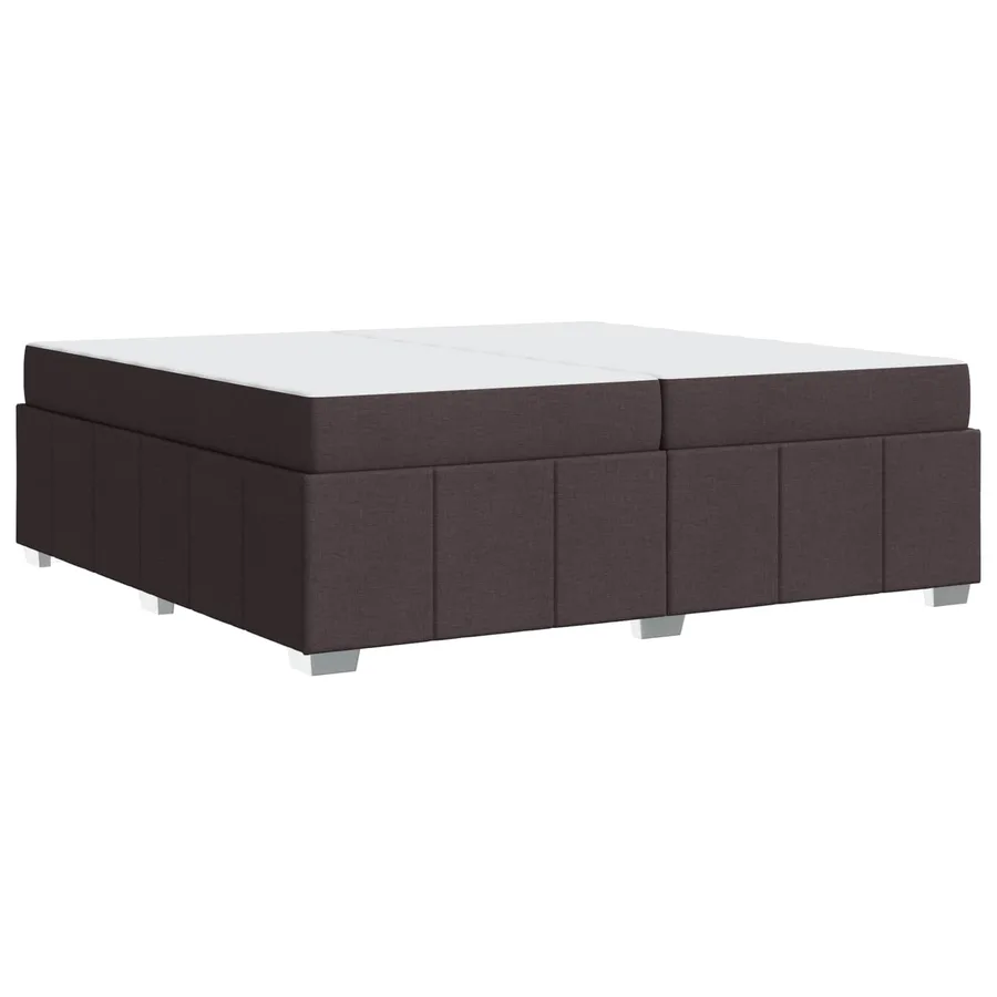 Cadre de lit avec matelas Marron foncé 200 x 200 cm tissu - 4