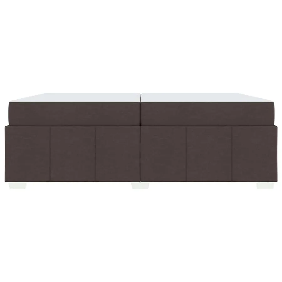 Cadre de lit avec matelas Marron foncé 200 x 200 cm tissu - 7