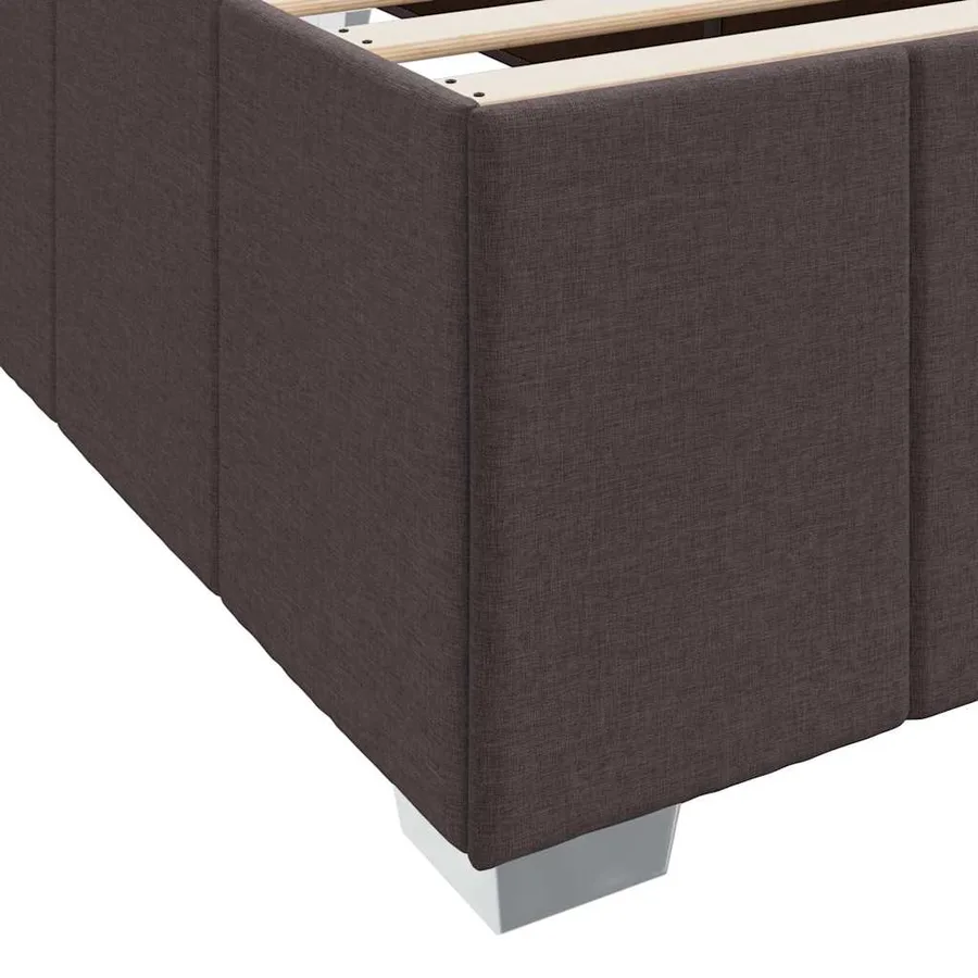 Cadre de lit avec matelas Marron foncé 200 x 200 cm tissu - 8