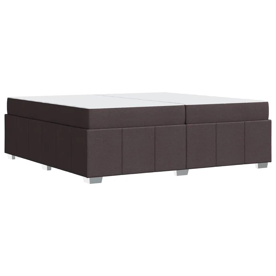 Cadre de lit avec matelas Marron foncé 200 x 200 cm tissu - 9