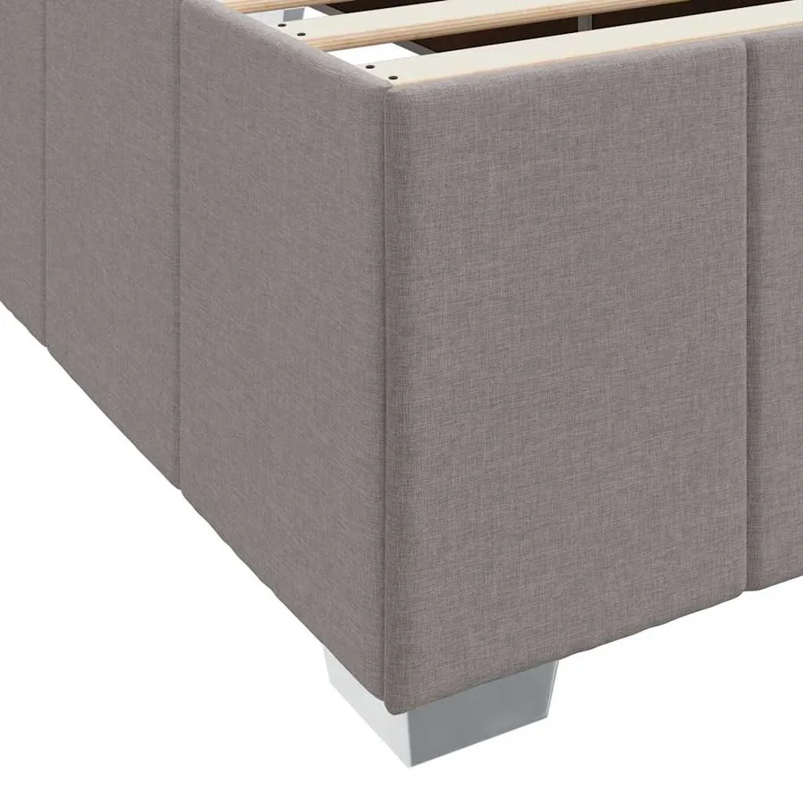 Cadre de lit avec matelas Taupe 80 x 200 cm tissu - 10