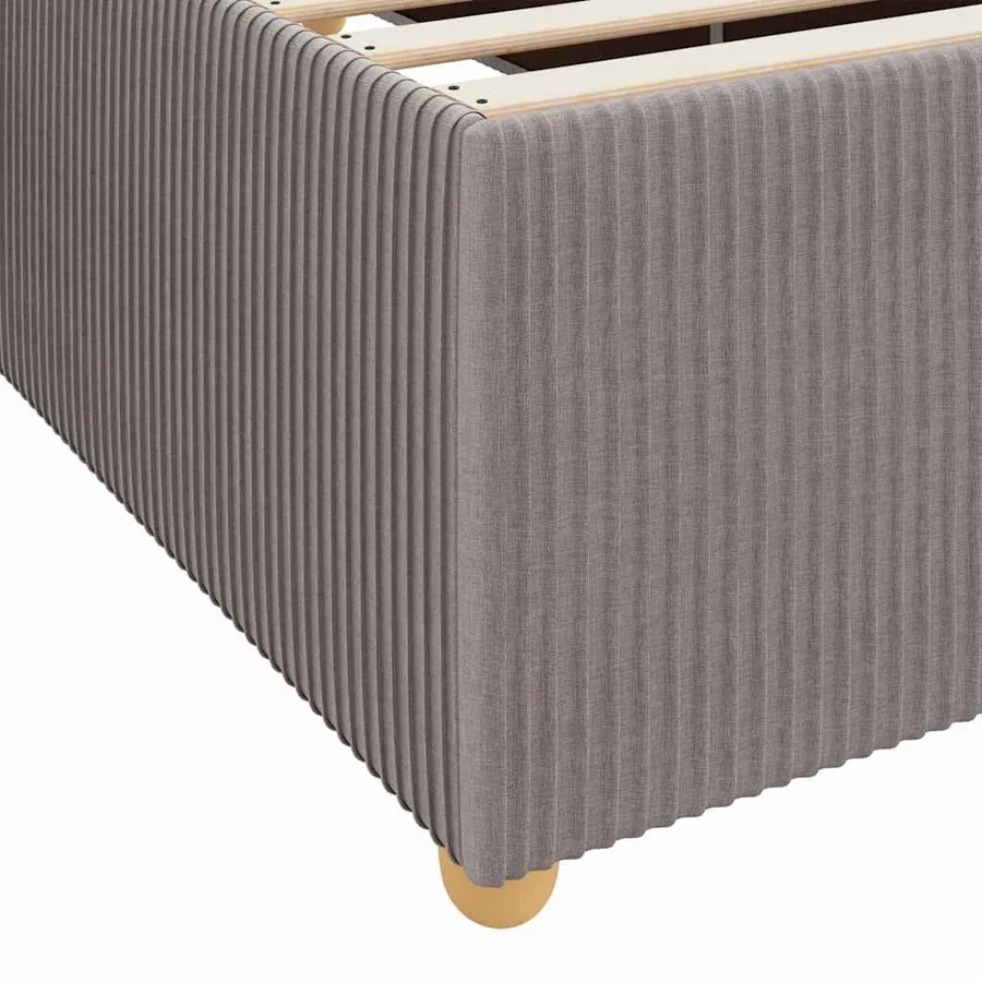 Cadre de lit avec matelas Taupe 90 x 190 cm tissu - 8