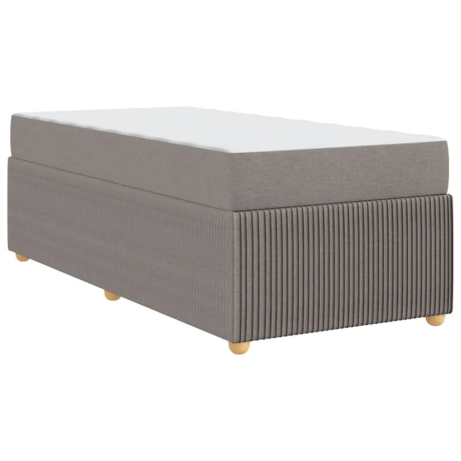 Cadre de lit avec matelas Taupe 90 x 190 cm tissu - 9