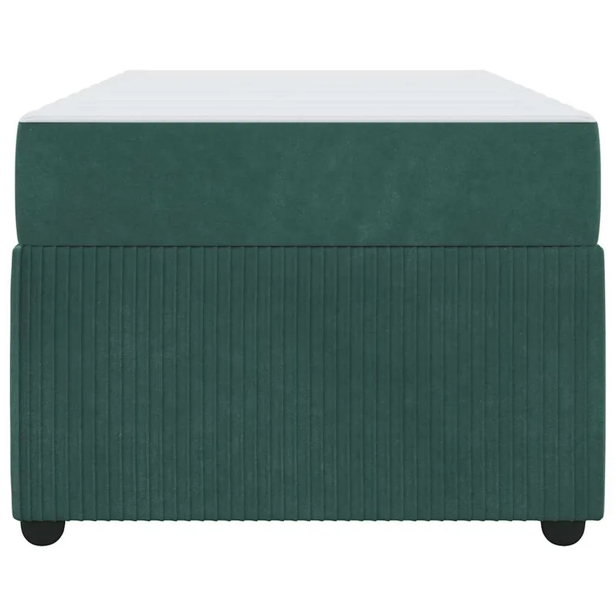 Cadre de lit avec matelas Vert foncé 90 x 200 cm tissu - 5