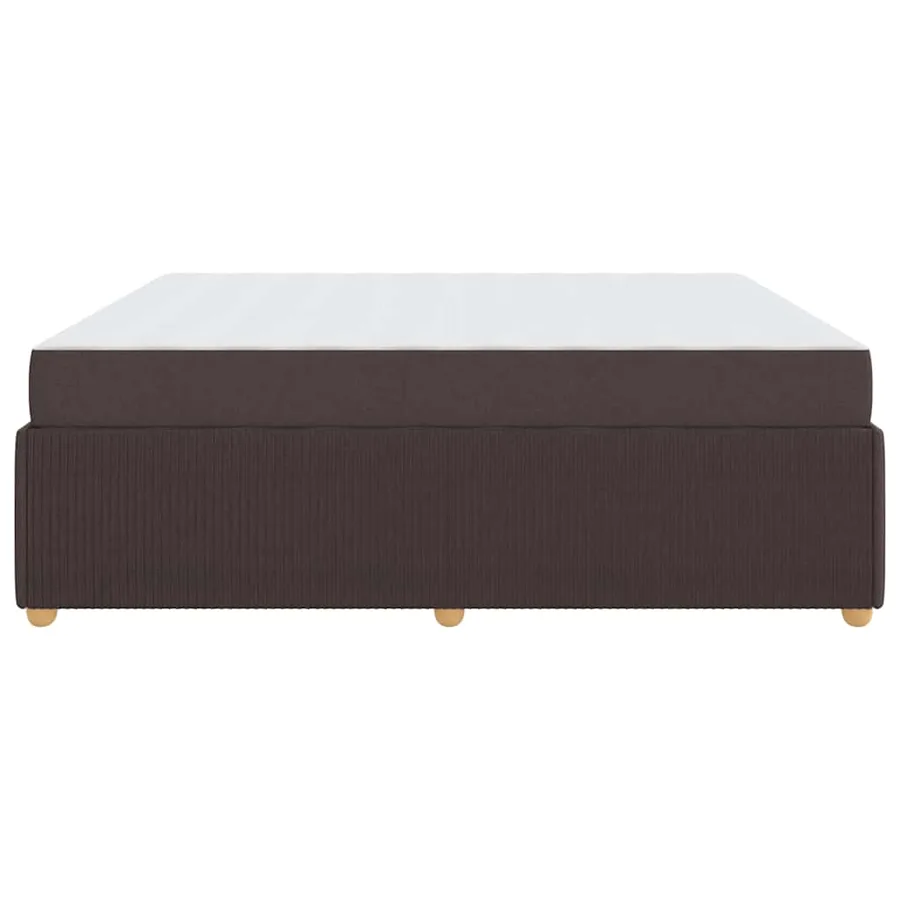 Cadre de lit avec matelas Marron foncé 180 x 200 cm tissu - 6