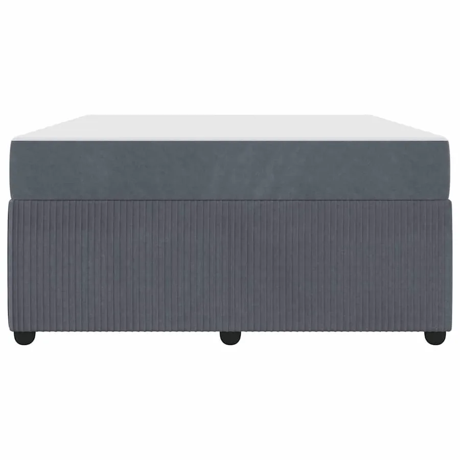 Cadre de lit avec matelas Gris foncé 140 x 200 cm tissu - 5