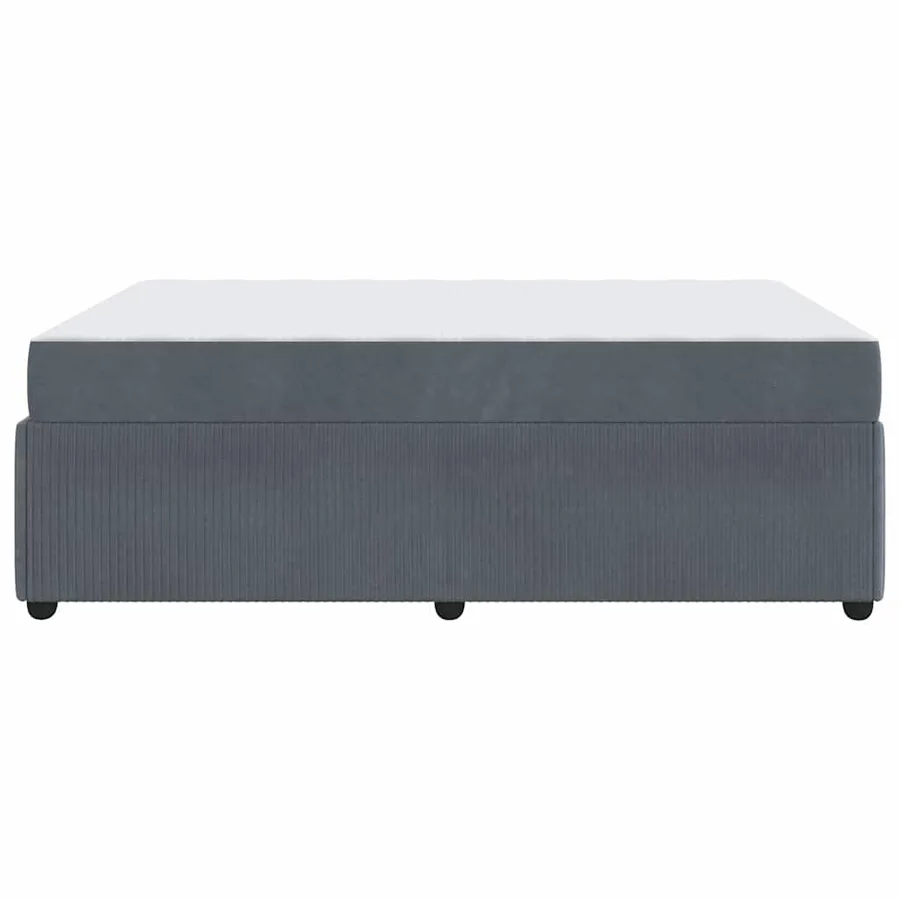 Cadre de lit avec matelas Gris foncé 140 x 200 cm tissu - 6
