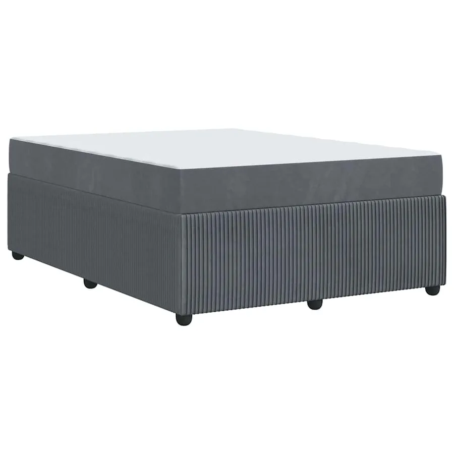 Cadre de lit avec matelas Gris foncé 140 x 200 cm tissu - 7