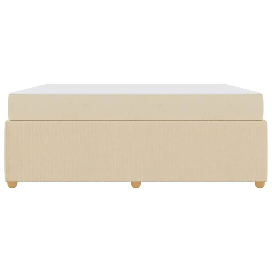 Cadre de lit avec matelas Crème 180 x 200 cm tissu - 5