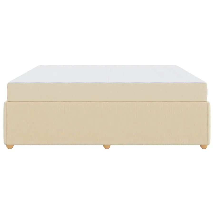 Cadre de lit avec matelas Crème 180 x 200 cm tissu - 6