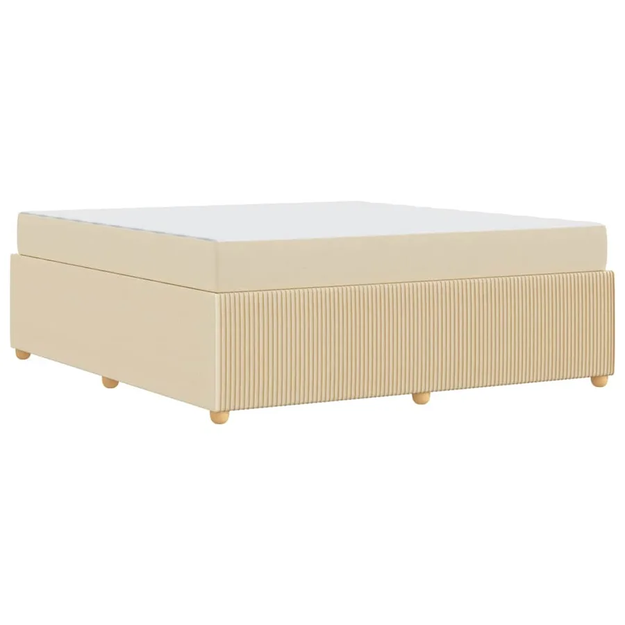Cadre de lit avec matelas Crème 180 x 200 cm tissu - 7