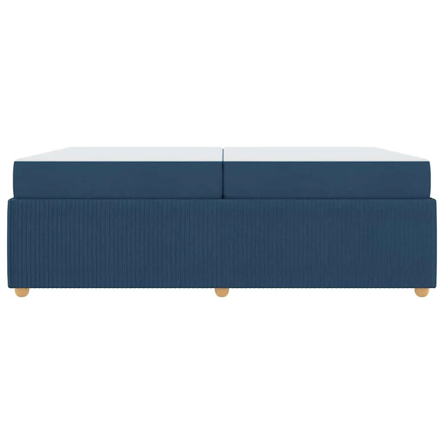 Cadre de lit avec matelas Bleu 200 x 200 cm tissu - 5