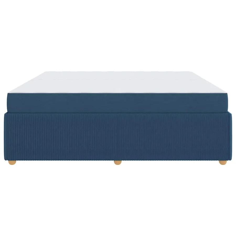 Cadre de lit avec matelas Bleu 200 x 200 cm tissu - 6