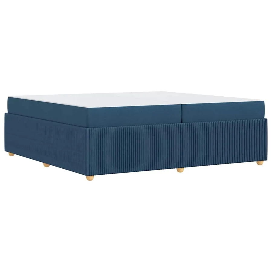 Cadre de lit avec matelas Bleu 200 x 200 cm tissu - 7