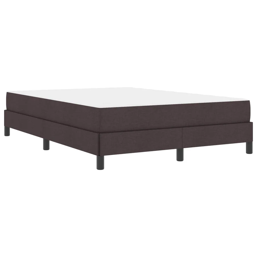 Lit à ressorts avec matelas Marron foncé 140 x 200 cm tissu - 4