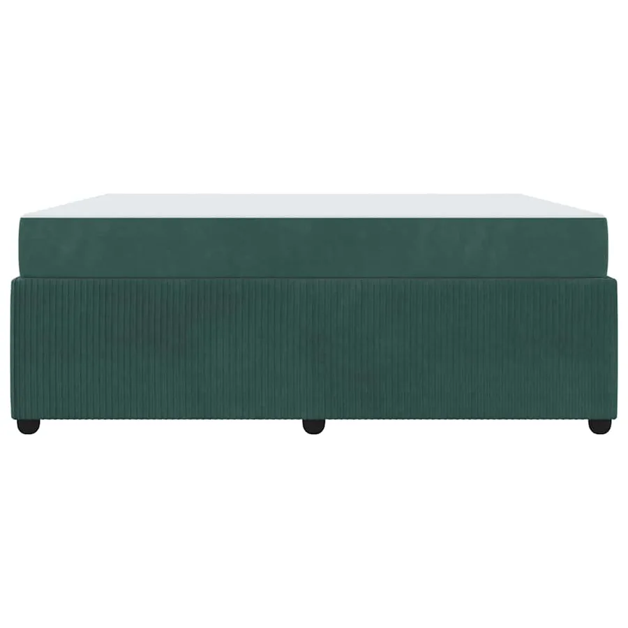 Cadre de lit avec matelas Vert foncé 180 x 200 cm tissu - 5
