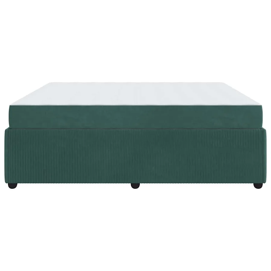 Cadre de lit avec matelas Vert foncé 180 x 200 cm tissu - 6
