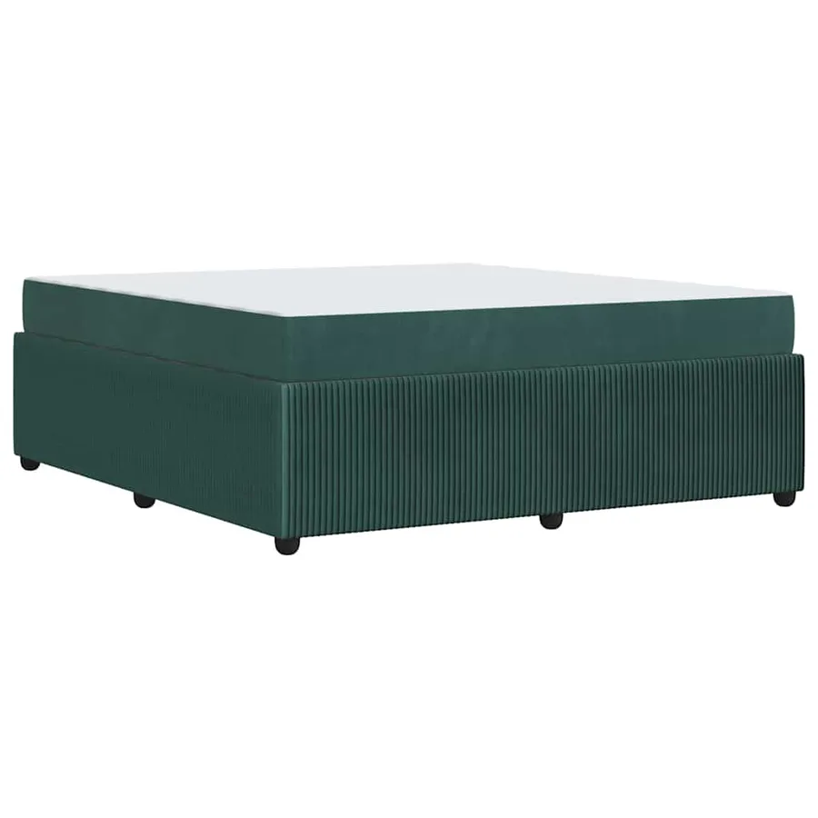 Cadre de lit avec matelas Vert foncé 180 x 200 cm tissu - 7